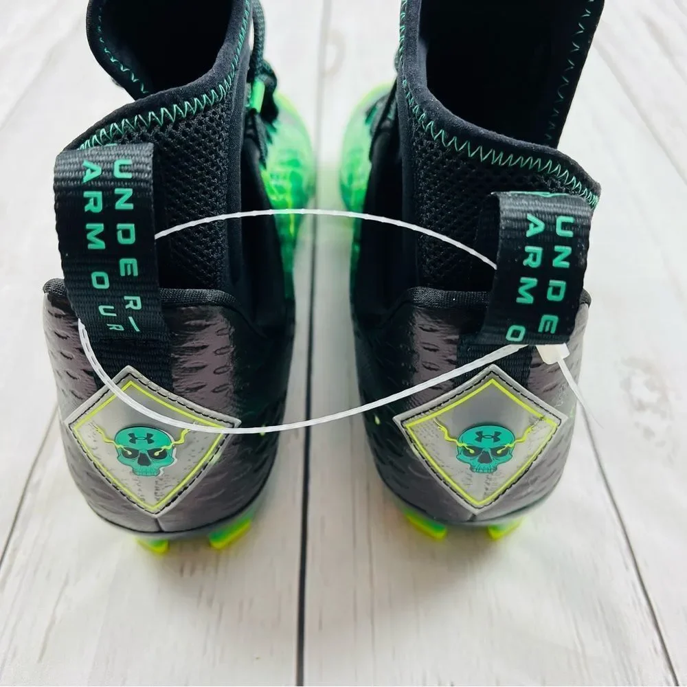 Under Armour Spotlight Lux MC 2.0 Black Green Slime Cleats